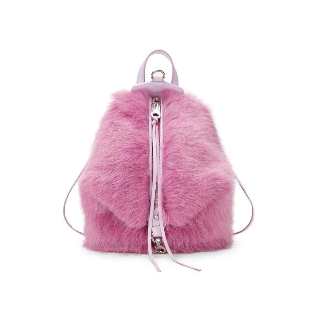 Rebecca Minkoff Pink Faux Fur Backpack